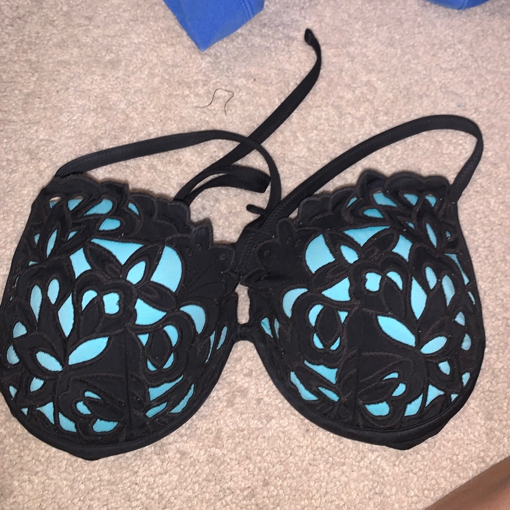 34D Bathing suit with cups Blue and Black